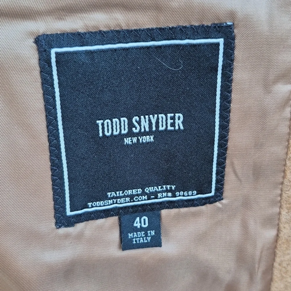TODD SNYDER Italian Peak Lapel Wool Blend DB Mens Sz 40 Coat Overcoat‎ Topcoat